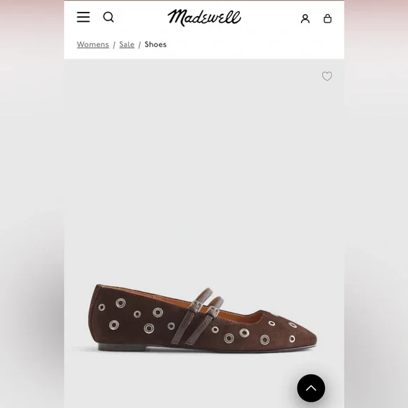 Madewell Double Strap Ballet Flats Brown Flats with Grommet Detail Size 8 NWT - Picture 1 of 9